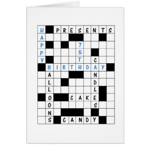 75th Birthday, Crossword Puzzle
