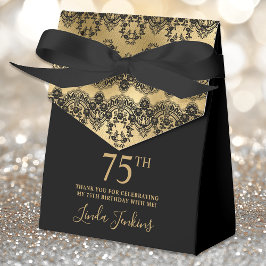 75th Birthday Elegant Gold Lace Thank You Geschenkschachtel
