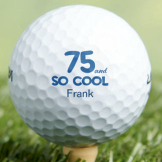 75th Birthday Gift - Classic 75 and So Cool Blue  Golfball