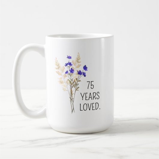 75th Birthday Gift for Women, 75th Birthday Mug, 1 Kaffeetasse (Links)