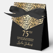 75th Birthday Gold Leopard Print Thank You  Geschenkschachtel (Vorderseite)