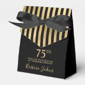 75th Birthday Gold Striped Thank You Geschenkschachtel (Vorderseite)