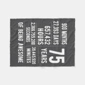 75th Birthday Men Women Funny 75 Years Old  Fleecedecke (Vorderseite (Horizontal))
