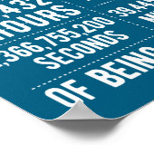 75th Birthday Men Women Funny 75 Years Old  Poster (Ecke)