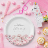 75th Birthday Pink Carnation January Birth Flower Pappteller (Party)