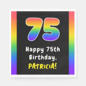 75th Birthday: Rainbow Spectrum # 75, Custom Name Serviette (Vorderseite)
