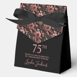 75th Birthday Rose Gold Floral Thank You  Geschenkschachtel