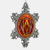 75th Field Artillery Brigade   Schneeflocken Zinn-Ornament (Links)