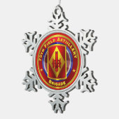 75th Field Artillery Brigade Schneeflocken Zinn-Ornament (Rechts)