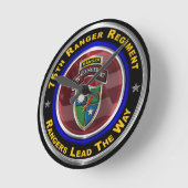 75th Ranger Regiment “Rangers Lead The Way” Runde Wanduhr (Winkel)