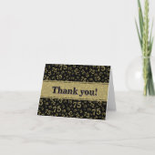 75th "Thank you!" Black/Gold Number Pattern Dankeskarte (Vorderseite)