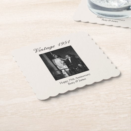 75th Wedding Anniversary Party Personalized Photo Untersetzer (angewinkelt)