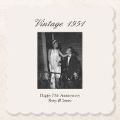 75th Wedding Anniversary Party Personalized Photo Untersetzer (Vorderseite)