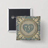 75th Wedding Diamond Anniversary Button (Vorne & Hinten)