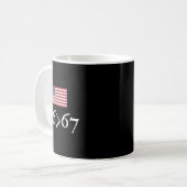 76 67 US-Flagge Sechsundsiebzig Siebenundsechzig 6 Kaffeetasse (Vorderseite Links)