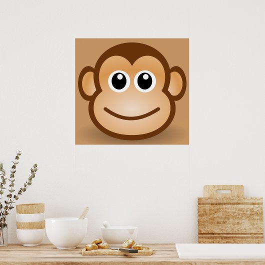76-frei-Niedlich-Cartoon-Affe-Clipart-Illustration Poster (Küche)