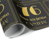 76. Geburtstag ~ Art Deco Inspiriert Look "76", Na Geschenkpapier (Rolleneckpunkt)