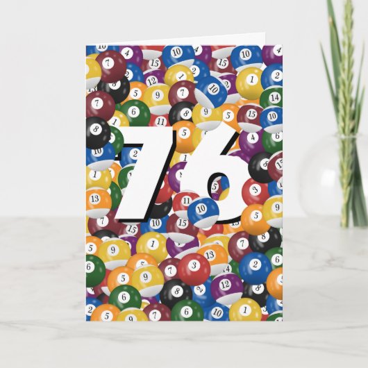 76. Geburtstag Billiard Balls Karte (Vorderseite)