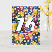 76. Geburtstag Billiard Balls Karte (Gelbe Blume)