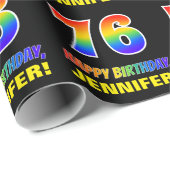 76. Geburtstag: Bold, Fun, Simple, Rainbow 76 Geschenkpapier (Rolleneckpunkt)