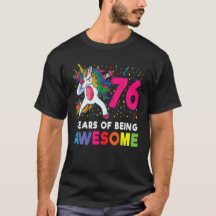 76. Geburtstag Dabbing Einhorn Party Geschenk 76 J T-Shirt