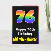 76. Geburtstag: Farbiger Regenbogen # 76, Individu Karte (Vorderseite)