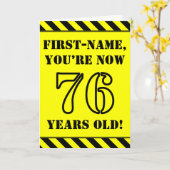 76. Geburtstag: Fun Stencil Style Text, Individuel Karte (Gelbe Blume)