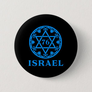 76 Geburtstag Israelischer Yom Ha'atzmaut Unabhäng Button