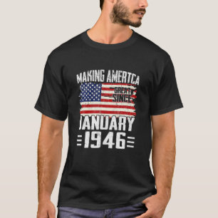 76. Geburtstag Januar 1946 Amerikanische Flagge 76 T-Shirt
