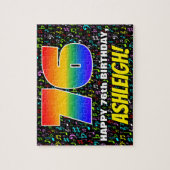 76. Geburtstag — Spaß, farbenfrohe Musiksymbole & Puzzle (Vertikal)