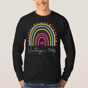 76. Geburtstag Vintag 1946 Rainbow Birthday T-Shirt