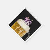 76. Geburtstagsbär auf schwarz Serviette (Ecke)