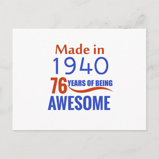 76 Geburtstagsdesign Postkarte (Vorderseite)