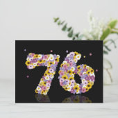 76. Geburtstagsfeier mit Blumenbriefen Einladung (Stehend Vorderseite)