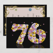 76. Geburtstagsfeier mit Blumenbriefen Einladung (Vorne/Hinten)