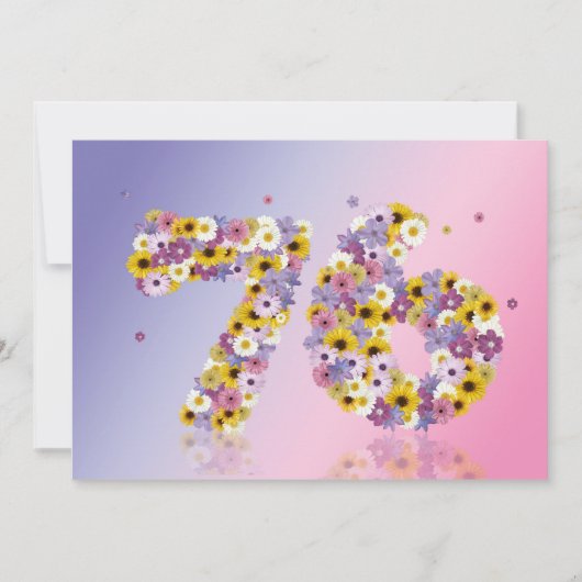 76. Geburtstagsfeier mit Blumenbriefen Einladung (Vorderseite)