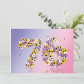 76. Geburtstagsfeier mit Blumenbriefen Einladung (Stehend Vorderseite)