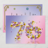 76. Geburtstagsfeier mit Blumenbriefen Einladung (Vorne/Hinten)