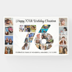 76. Geburtstagsfeier Nummer 76 Fotocollage Banner