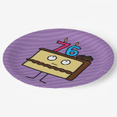 76. Geburtstagskuchen mit Kerzen Pappteller (Schrägansicht)