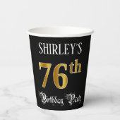 76. Geburtstagsparty - Extravagantes Drehbuch, Imi Pappbecher (Rückseite)