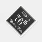 76. Geburtstagsparty — Extravagantes Script + Indi Serviette (Ecke)