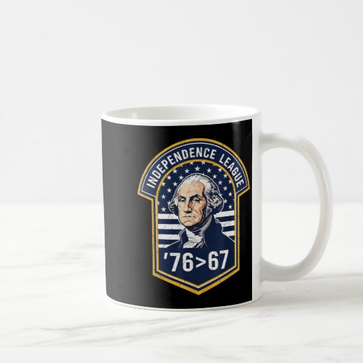 76 Größer als 67 George Washington Geschichts-Spaß Kaffeetasse (Rechts)