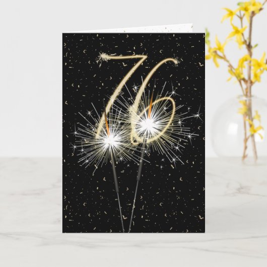 76. Hochzeitstag Sparkler Karte (Gelbe Blume)