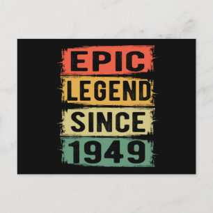 76 Jahre alt Geburtstag 1949 Epische Legende 76. G Postkarte