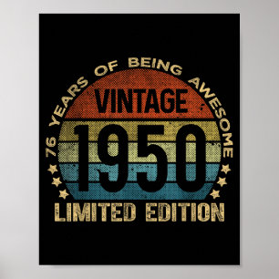 76 Jahre alte Vintage 1950 Limitierte Edition 76. Poster