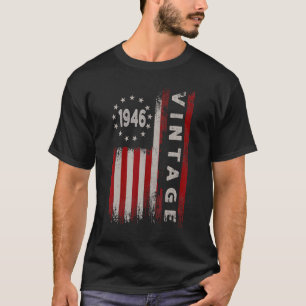 76 Jahre Vintag 1946 Amerikanische Flagge 76. Gebu T-Shirt