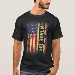 76 Jahre Vintag 1947 Amerikanische Flagge 76. Gebu T-Shirt