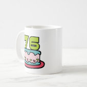 76-jähriger Geburtstagskuchen Kaffeetasse (Vorderseite Links)