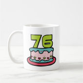 76-jähriger Geburtstagskuchen Kaffeetasse (Links)